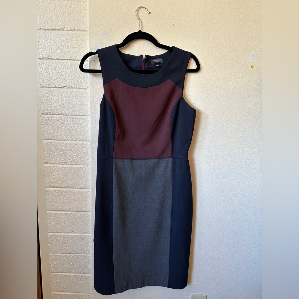The Limited Collection Womens Dress Color Block Sleeveless Navy Gray Size 4
